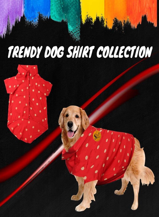 Sage Square Funky Soft Material Dog Shirt | Cool/Funky Print Pet | Soft Light Weight | Comfortable & Breathable Dog Clothing | Trendy Vest Outfit (XXXLarge - 30 inch) (Polka Red) - Image 2